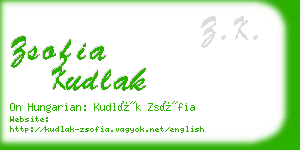 zsofia kudlak business card